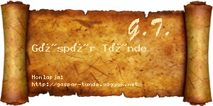 Gáspár Tünde névjegykártya